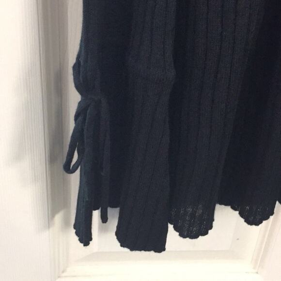 LC Lauren Conrad Black Open Front Tie Sleeve Cardigan XS NWT - Picture 8 of 10